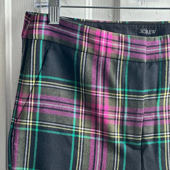J Crew Kate Straight Leg Pant in Stewart Tartan Plaid Pants Wool Blend NWT - Picture 4 of 9
